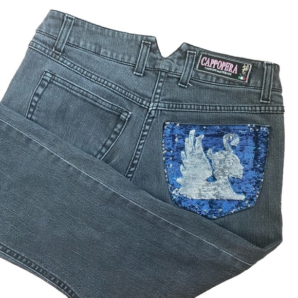 Vintage Y2K Cappopera Straight Jeans Low Waist Jewels Sequins US 28 - Picture 2 of 12